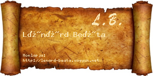 Lénárd Beáta névjegykártya